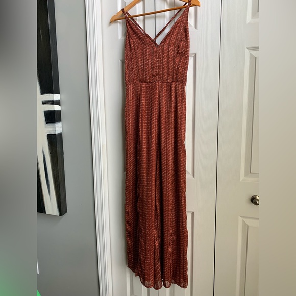 NWT Molly Bracken London  Retro Rust Wide Legged Fully Lined Jumpsuit ( SZ S) - Picture 3 of 12